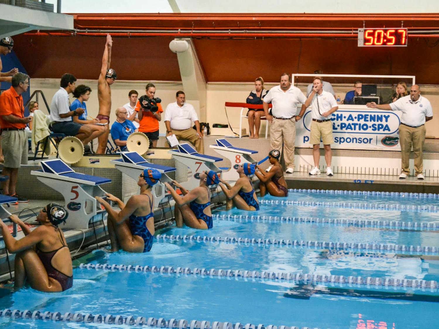 The Florida women's swimming and diving team defeated FGCU on Saturday 173-125 where UF won 12 of the 16 total events.