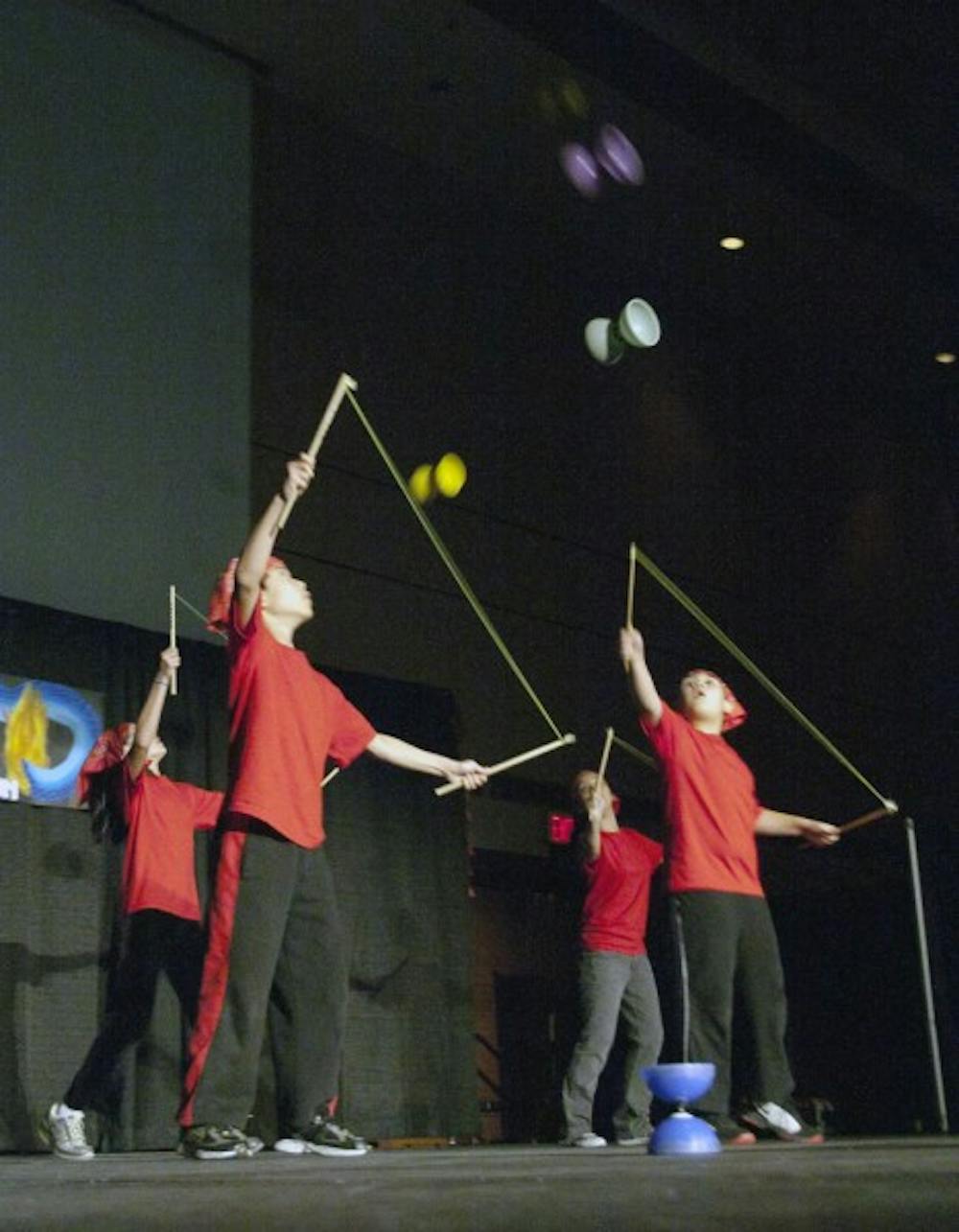 <p>Members of the Gainesville Chinese School perform the Chinese yo-yo Saturday evening at the Chinese American Student Association's Chinese New Year show, "Awaken the Dragon."</p>