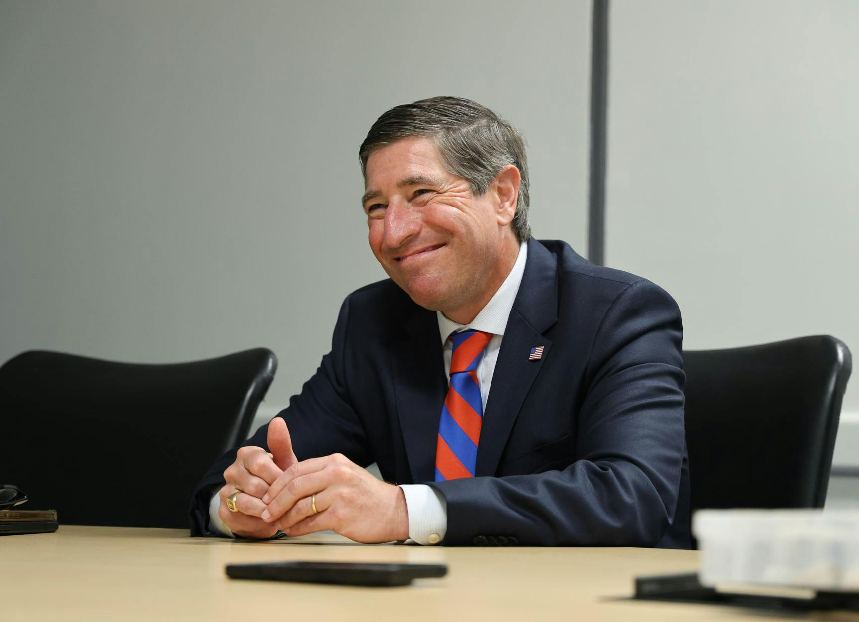 Director of the US Office of Personnel Management Scott Kupor gives an interview to Alligator reporter Alexa Ryan, Tuesday, Sept. 15, 2026, in Gainesville, Fla.