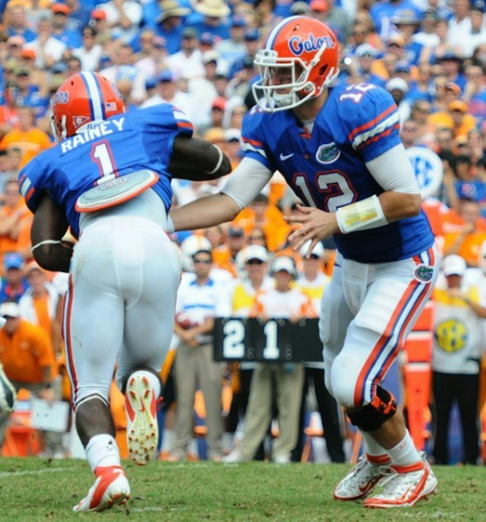 <p>The Gators’ hopes on offense rest on the health of senior quarterback John Brantley and running back Chris Rainey. During the four-game losing streak, UF has scored just 11 points and rushed for less than 100 total yards during the second half.</p>