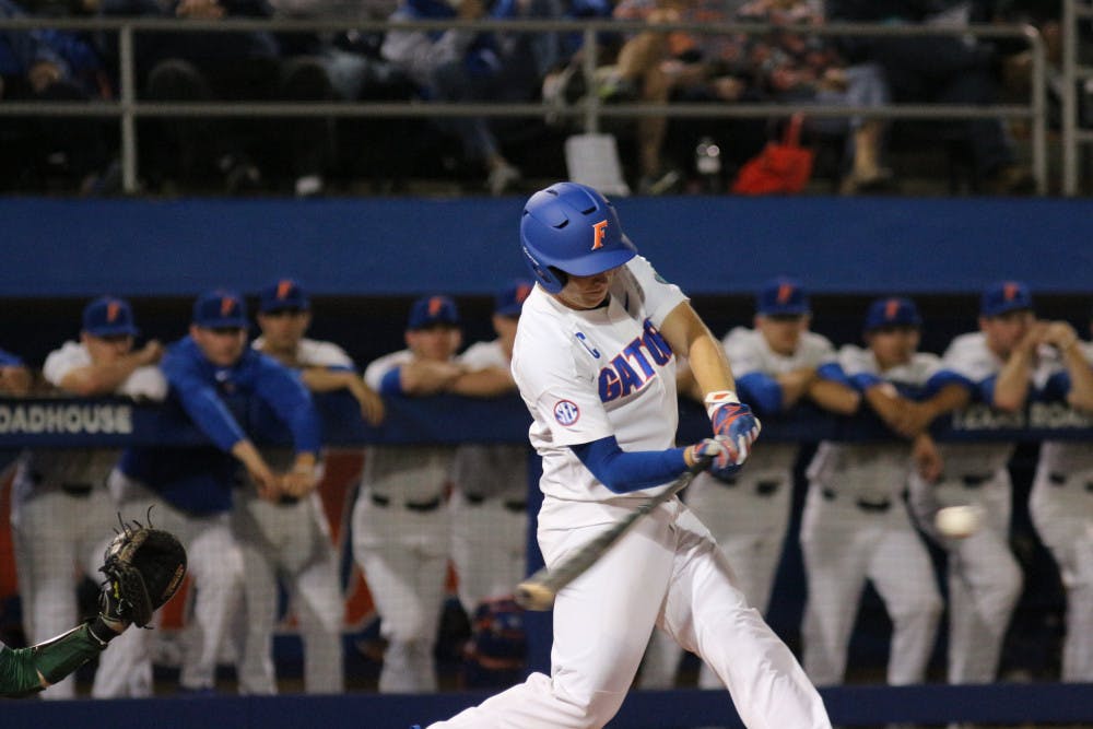 <p>JJ Schwarz hit a home run off the scoreboard in right field Wednesday night. He finished 3-for-4 with 2 RBIs and 3 runs scored. </p>