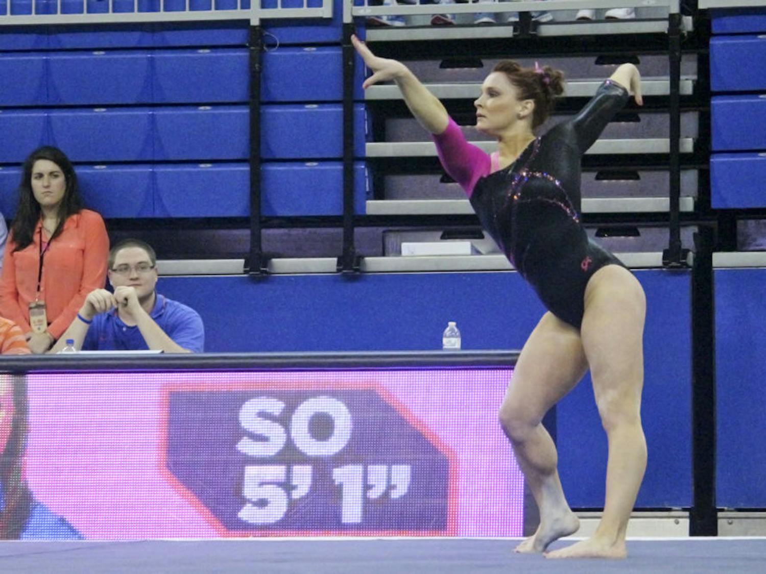 Bridget Sloan performs a floor routine during Florida's win against LSU last season.