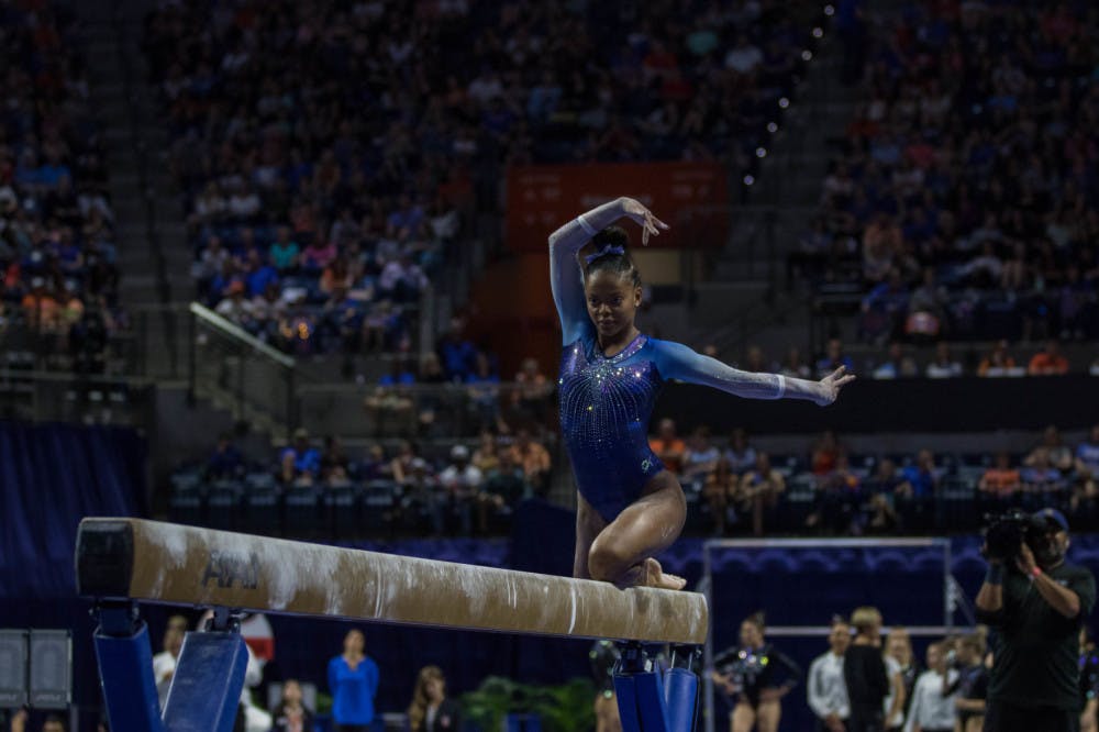 Florida gymnast Trinity Thomas was named SEC Gymnast of the Week following her performance against Georgia on Friday. She collected 9.975s in both floor and bars.
&nbsp;