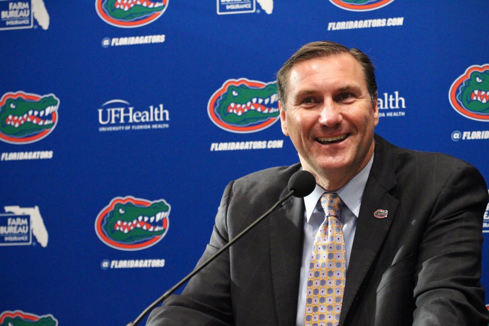 After being announced as Florida's head coach on Sunday, Dan Mullen gave his first news conference on Monday in the Gator Room inside of The Swamp. 