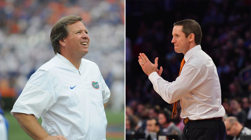 Jim McElwain (left) and Mike White received contract extensions and raises on Friday afternoon. McElwain's new deal runs through 2022, while White's runs through 2023.