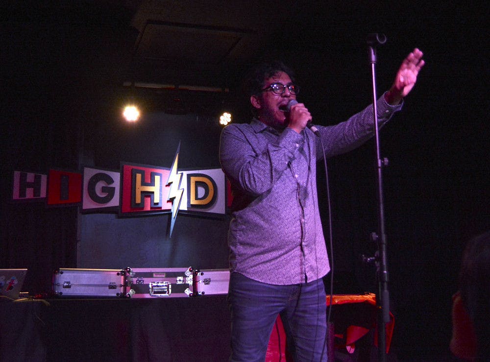 Hugo Sanchez, a 28-year-old Gainesville-based rapper, performs for a crowd of about 150 at the High Dive as the opening act for New Orleans rapper Curren$y Thursday night.