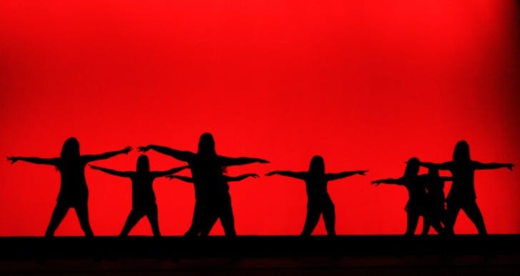 Dancin’ in the Dark - Dancin’ Gators performs during UF’s Got Talent at the Phillips Center for the Performing Arts on Wednesday night. Groups such as The Staff, an a capella group; Theatre Strike Force and stand-up comics performed. Performances followed an information session and student involvement sign-up.