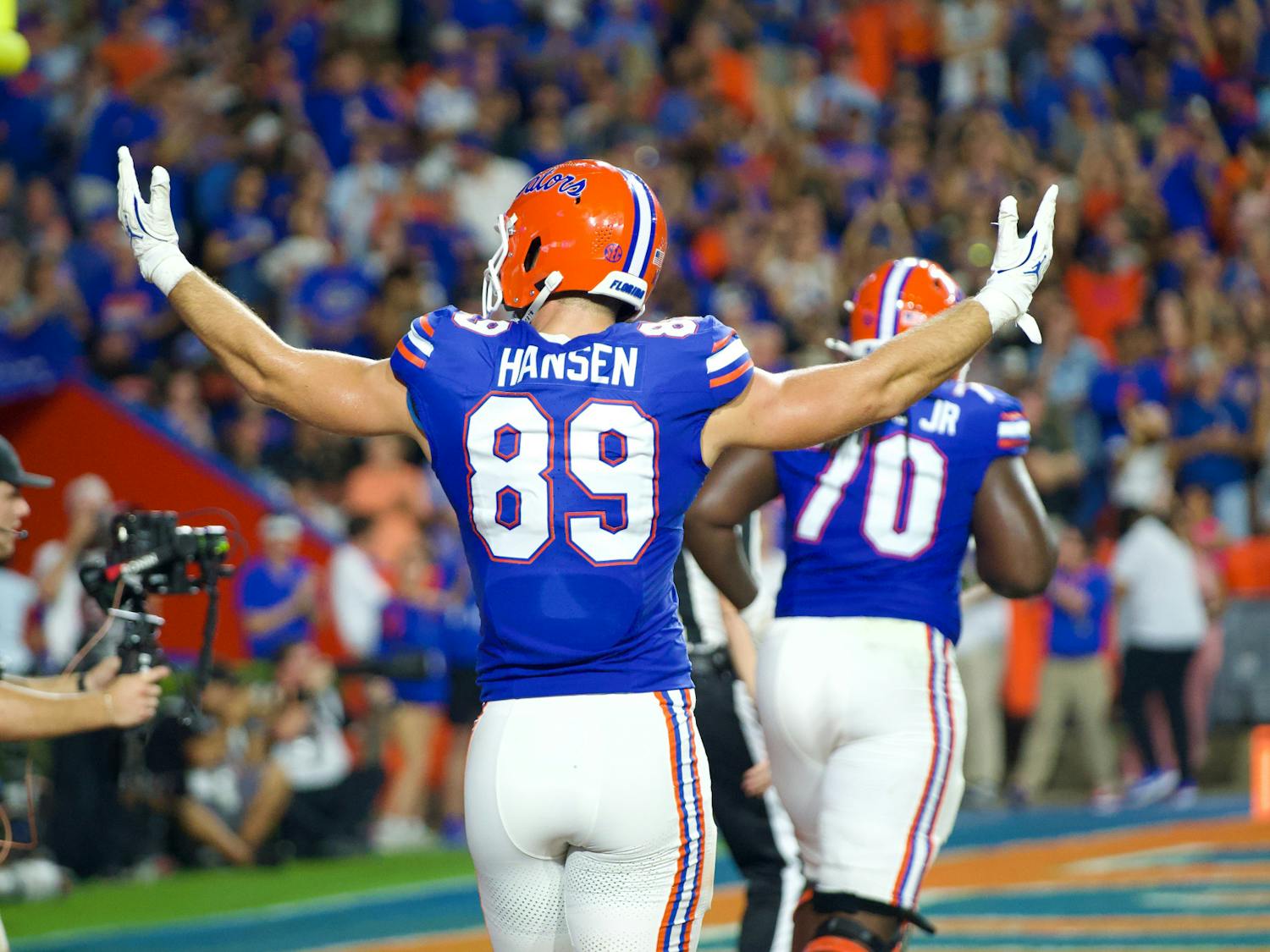 Florida Gators tight end Hayden Hansen (89) during the UCF V. UF game at the Steve Spurrier-Florida Field at Ben Hill Griffin Stadium on Oct. 5, 2024.