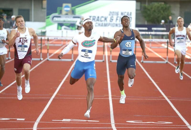 UF hurdler Eric Futch races during the NCAA Division I Outdoor Track and Field Championships on June 10, 2016, in Eugene, Oregon.
