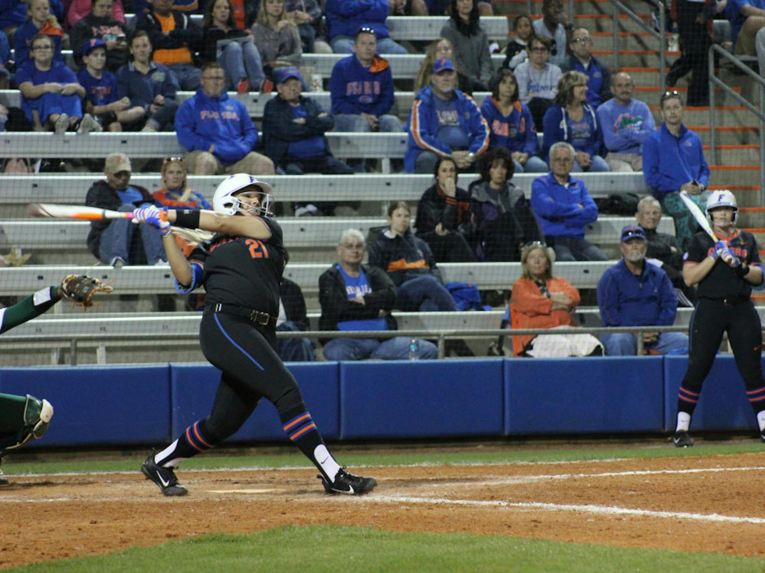 Kayli Kvistad hit a home run against Missouri that would give Florida the lead for good.