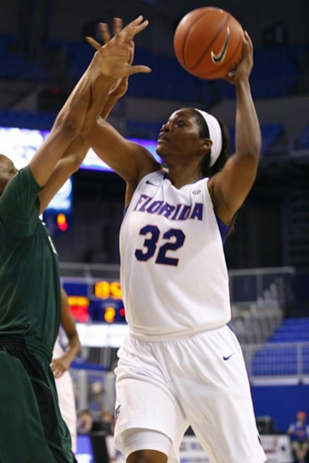 <p>Gators forward Jennifer George leads the team with a double-double average of 14 points and 10.1 rebounds per game, but UF is looking for more production around her.</p>