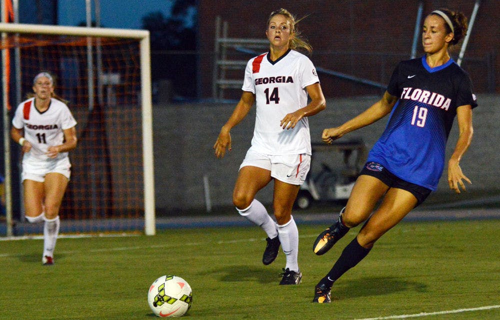 Havana Solaun kicks the ball during Florida's 2-1 win against Georgia on Sept. 26 at James G. Pressly Stadium.