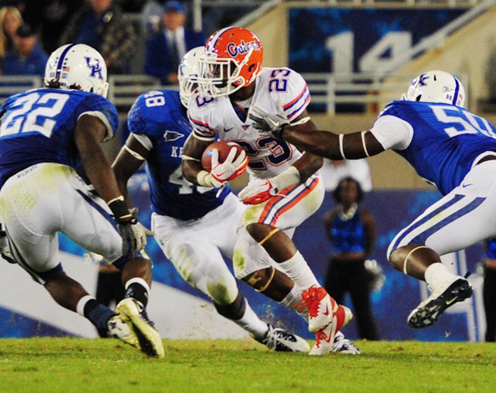 <p>Florida running back Mike Gillislee could receive more carries this week against No. 24 Auburn after rushing for a team-high 56 yards on nine carries against No. 1 LSU last week.</p>