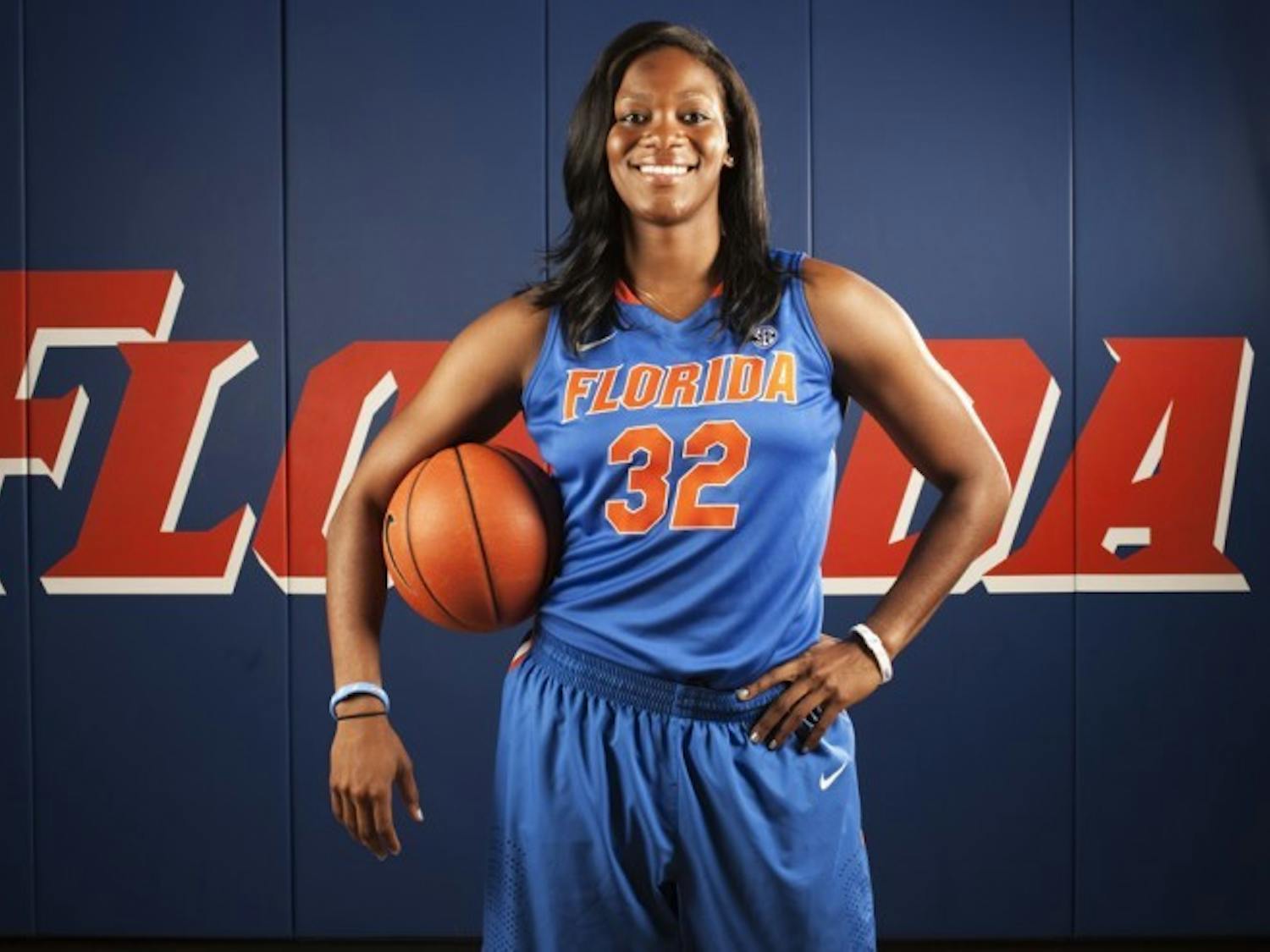 Senior Jennifer George poses for photos during UF Media Day on Oct. 10. George racked up 15 points and nine rebounds in a losing effort against Michigan on Saturday.