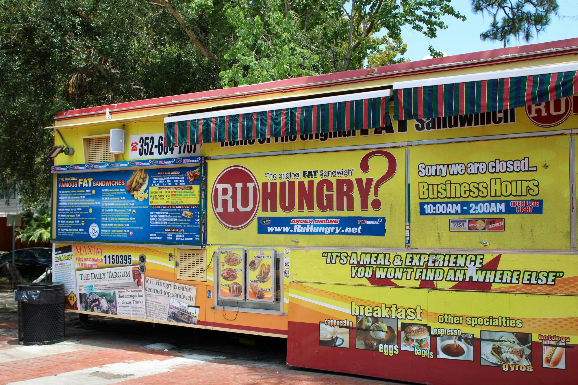 Outside food truck stands on University Avenue, Thursday, August 20, 2026, in Gainesville, Fla.