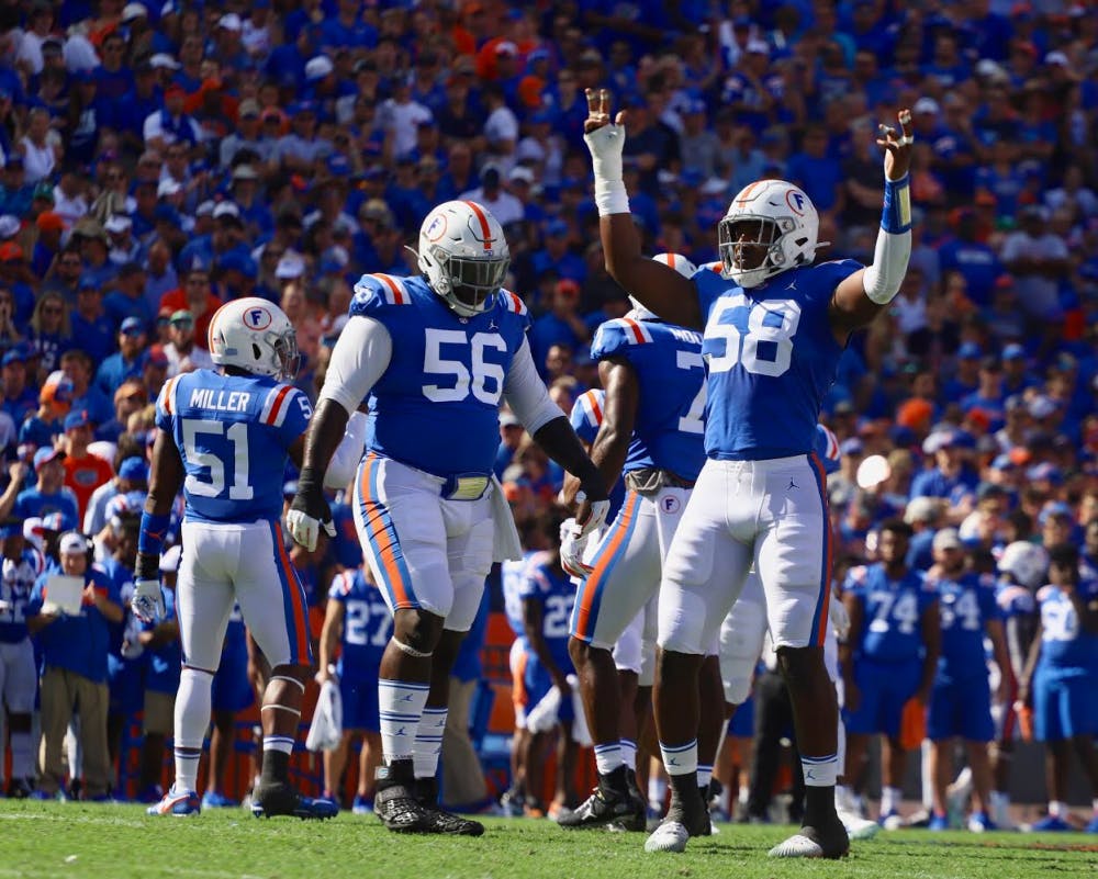 Linebacker Jonathan Greenard (58) is one of the Gators returning from injury this week. 