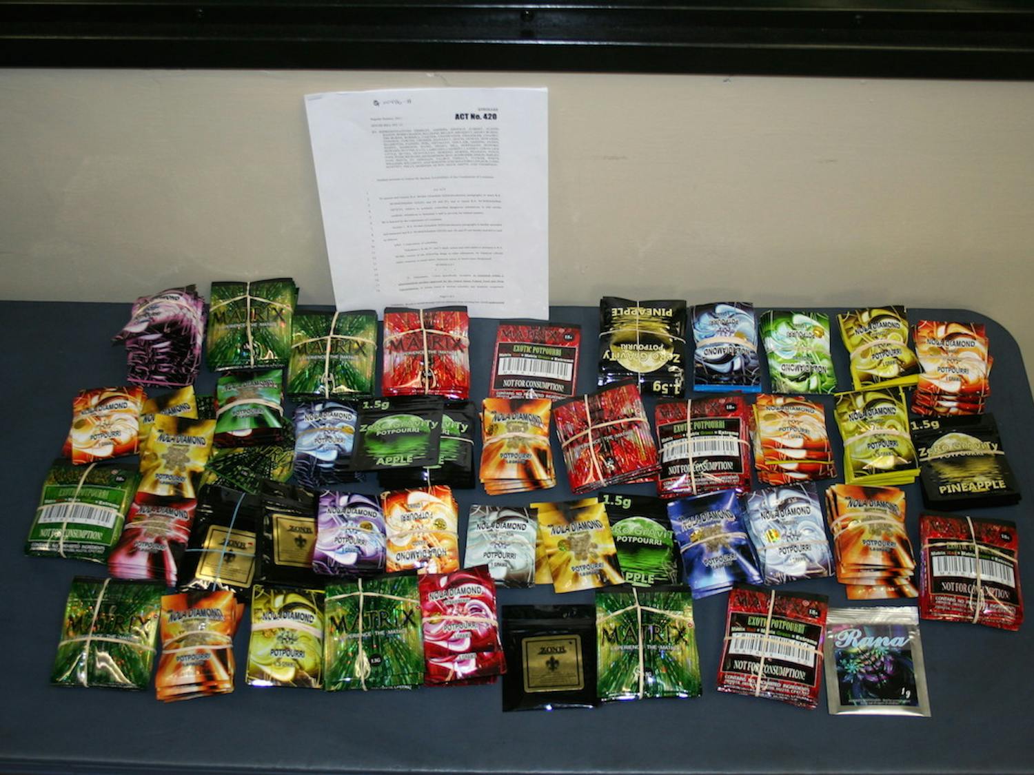 Above: A bad batch of spice, or synthetic marijuana, has sent at least 21 Gainesville residents to local emergency rooms since Saturday night, said Paul Myers, an administrator for the Florida Department of Health in Alachua County. Police are still looking for the source of where the batch is being sold.