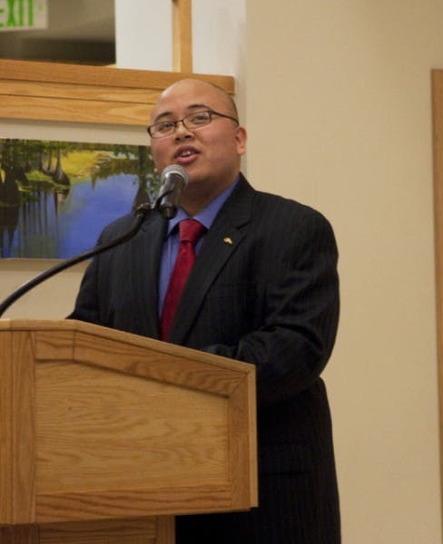 Student Body President Anthony Reynolds focused on the proposed Reitz Union expansion and renovation in the annual State of the Campus address.