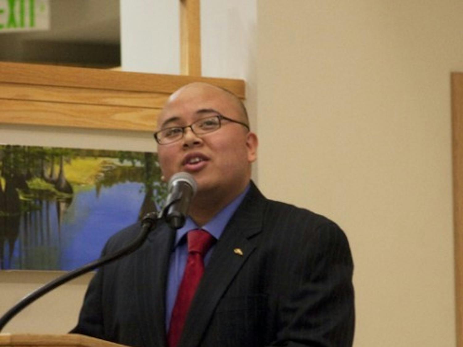 Student Body President Anthony Reynolds focused on the proposed Reitz Union expansion and renovation in the annual State of the Campus address.