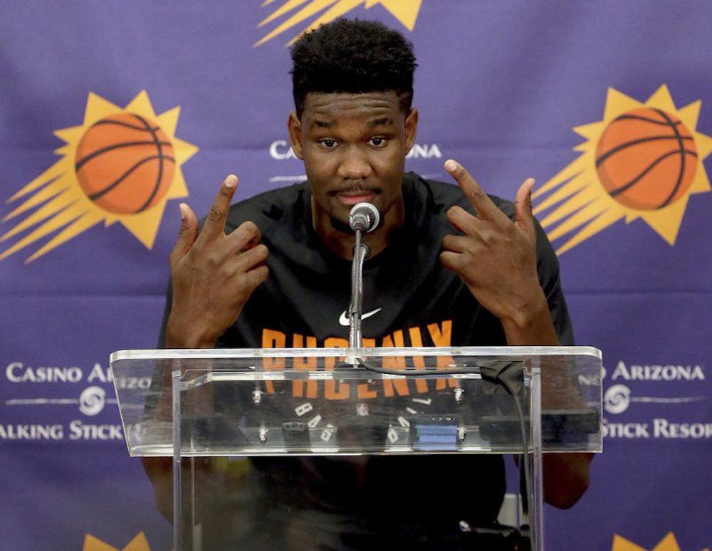 <p>Arizona center Deandre Ayton will look to hear his name called when the Phoenix Suns make their first-overall selection at the NBA Draft on Thursday.&nbsp;</p>