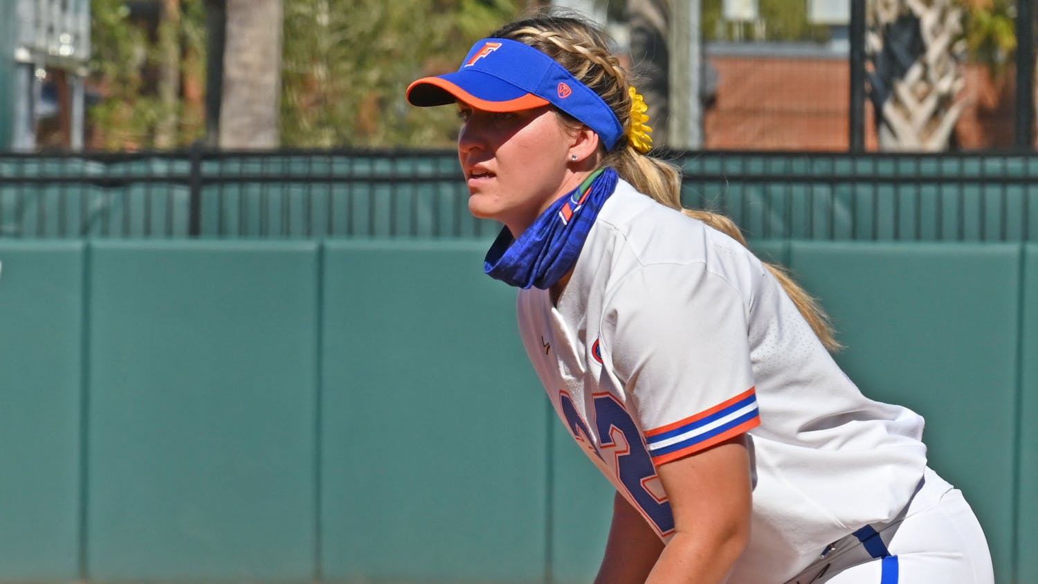 Kendyl Lindaman in the field on Feb 20. Lindaman and the Gators host USF Friday