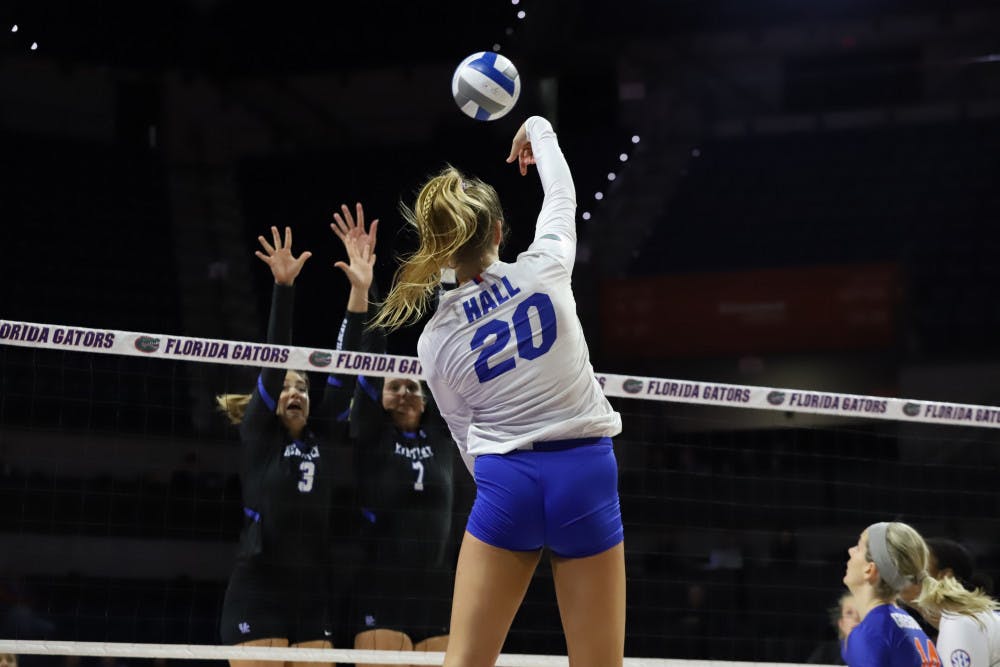 <p><span id="docs-internal-guid-170a7954-7fff-3670-7773-005c5508ddd5"><span>Sophomore Thayer Hall leads the team with 369 kills on the season through 26 matches, 144 more kills than the next-best player.</span></span></p>