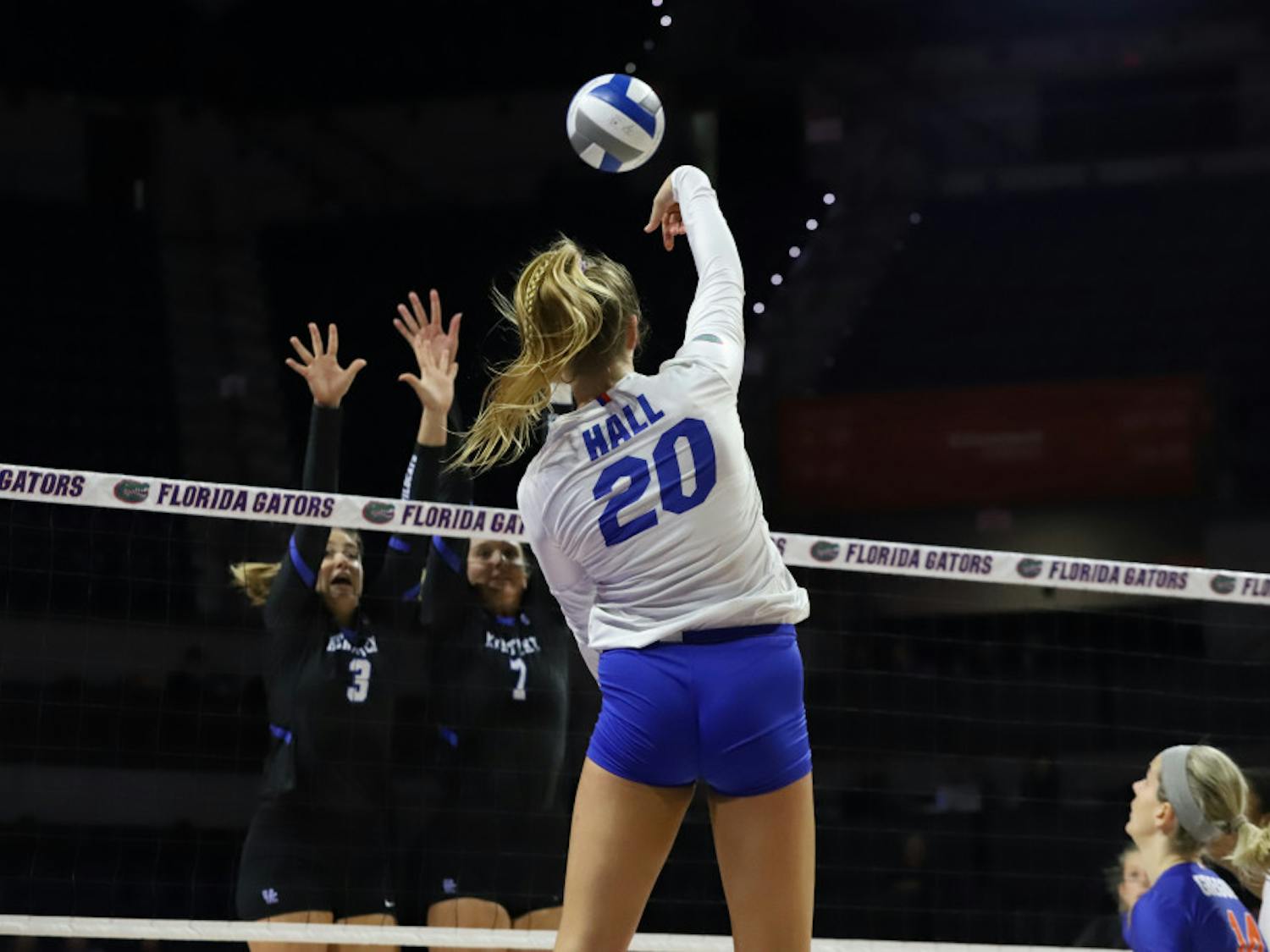 Sophomore Thayer Hall leads the team with 369 kills on the season through 26 matches, 144 more kills than the next-best player.