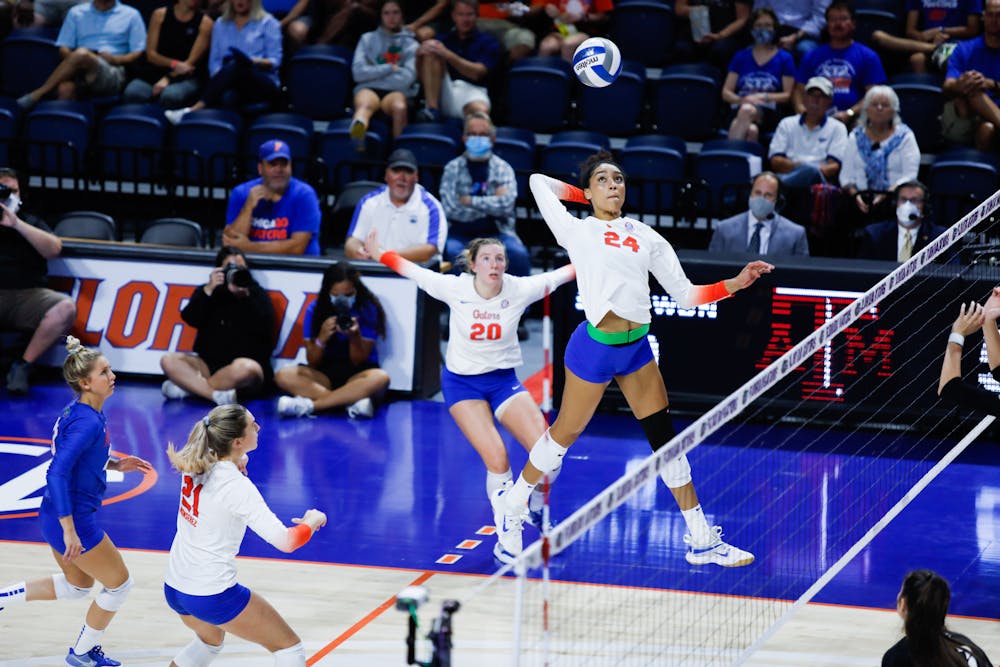 Florida's Lauren Forte goes up for a kill during a match on Oct. 16 against Texas A&M.