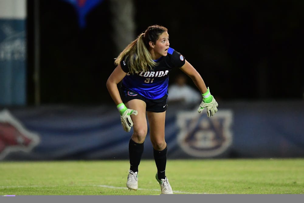 <p>UF goalie Kaylan Marckese was on the receiving end of an own goal in Florida’s 2-1 loss to Texas A&amp;M in the semifinals of the SEC Tournament in Orange Beach, Alabama.</p>