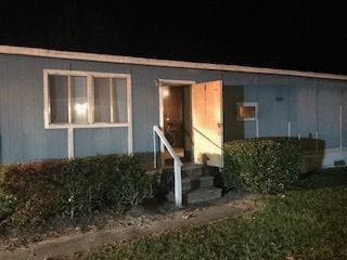 Pictured is the home on&nbsp;Northwest 39th Avenue, where&nbsp;several witnesses saw it on fire Thursday night, Gainesville Police said.&nbsp;Police said officers found a meth lab inside the home, where a man suffered burns.
&nbsp;