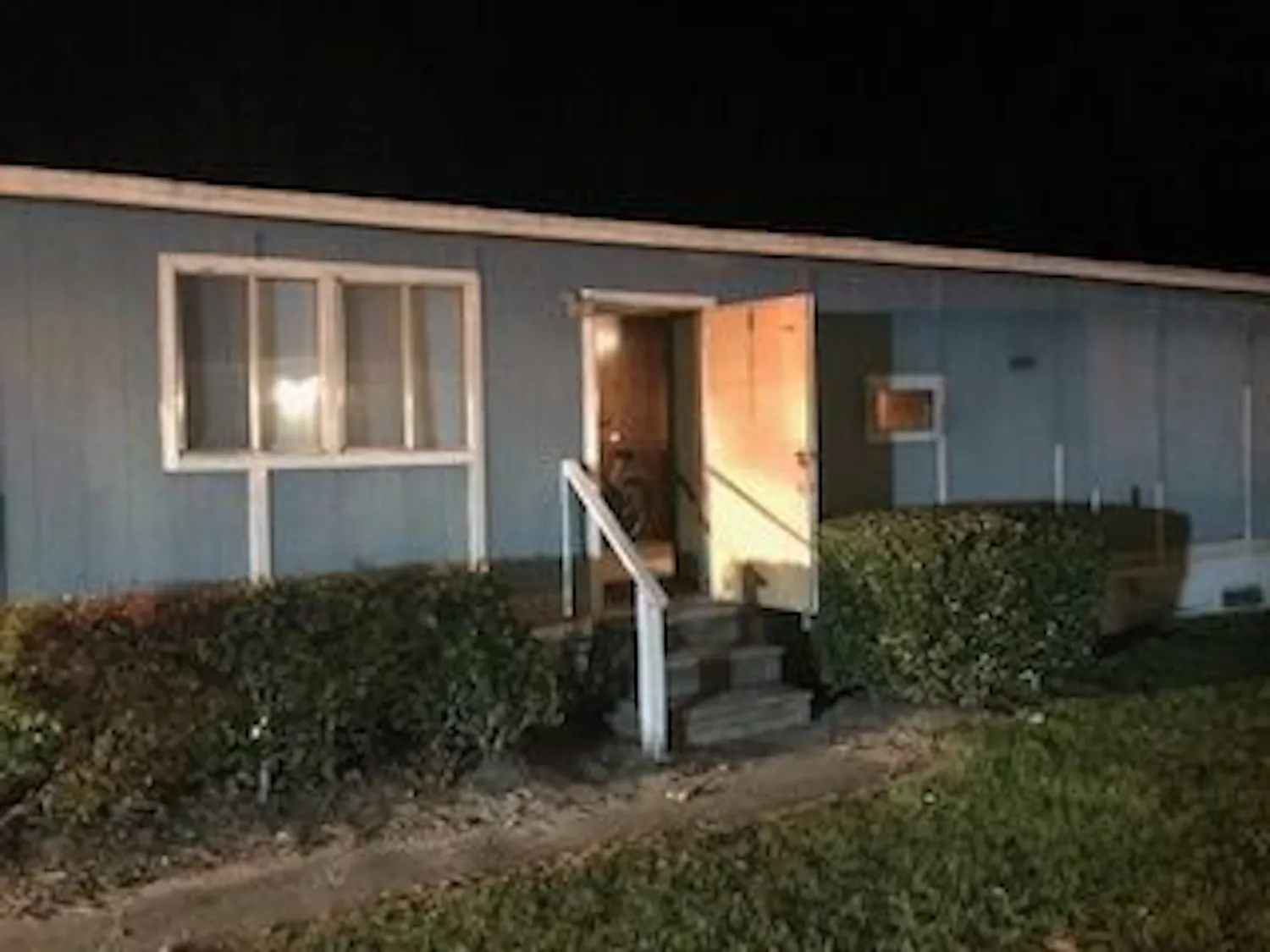 Pictured is the home on Northwest 39th Avenue, where several witnesses saw it on fire Thursday night, Gainesville Police said. Police said officers found a meth lab inside the home, where a man suffered burns.
