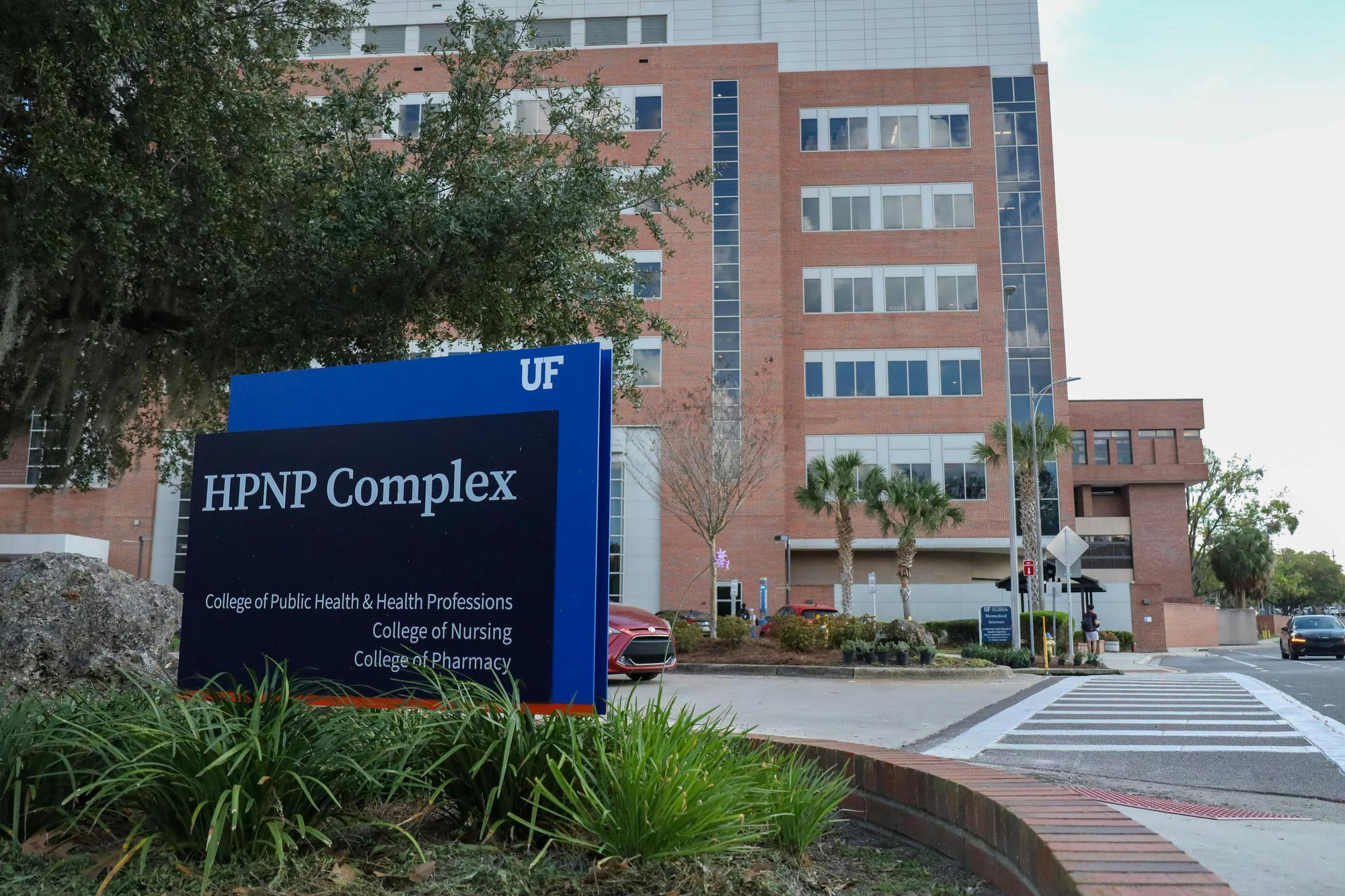 The Health Professions, Nursing, and Pharmacy building sits at 1225 Center Drive, Monday, March 9, 2026, in Gainesville, Fla.