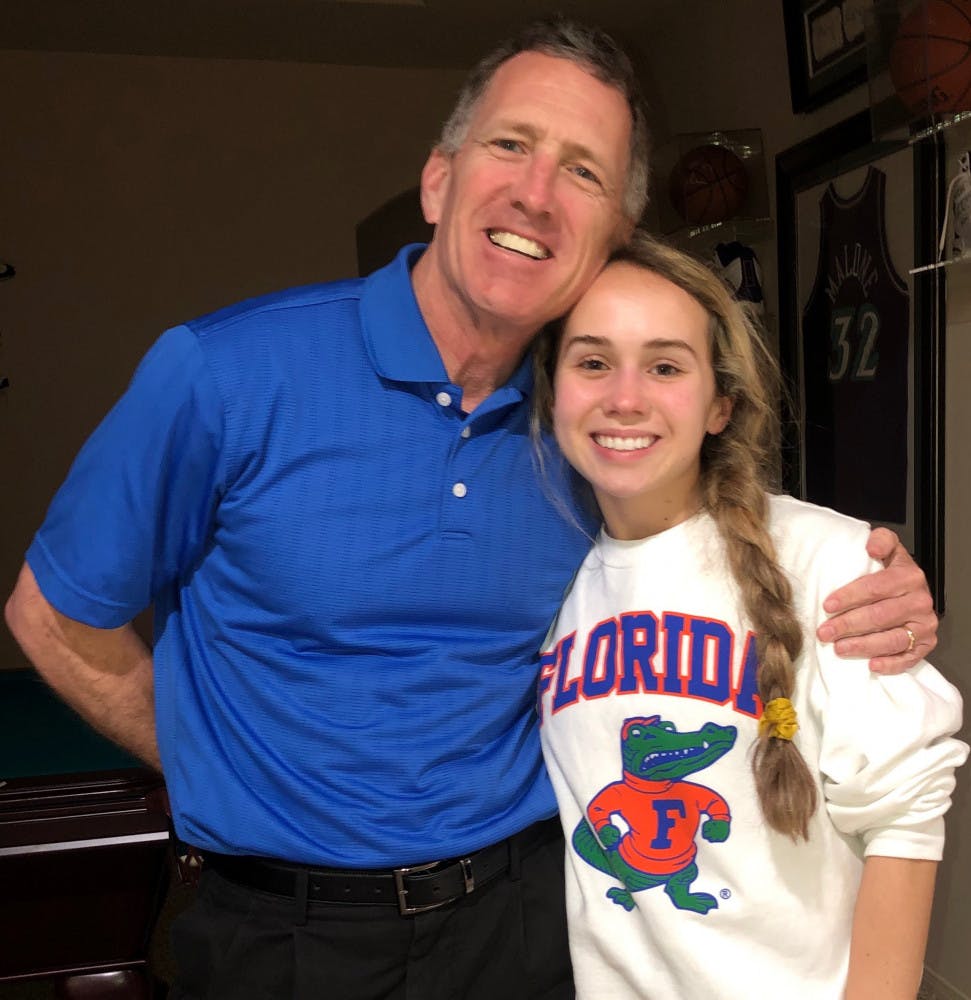 Alexa Farmer, 17, was recently accepted to the UF class of 2024 with her dad, John Farmer, a UF alumnus. Farmer had a 5.5 GPA and got a 1390 on her SAT. 