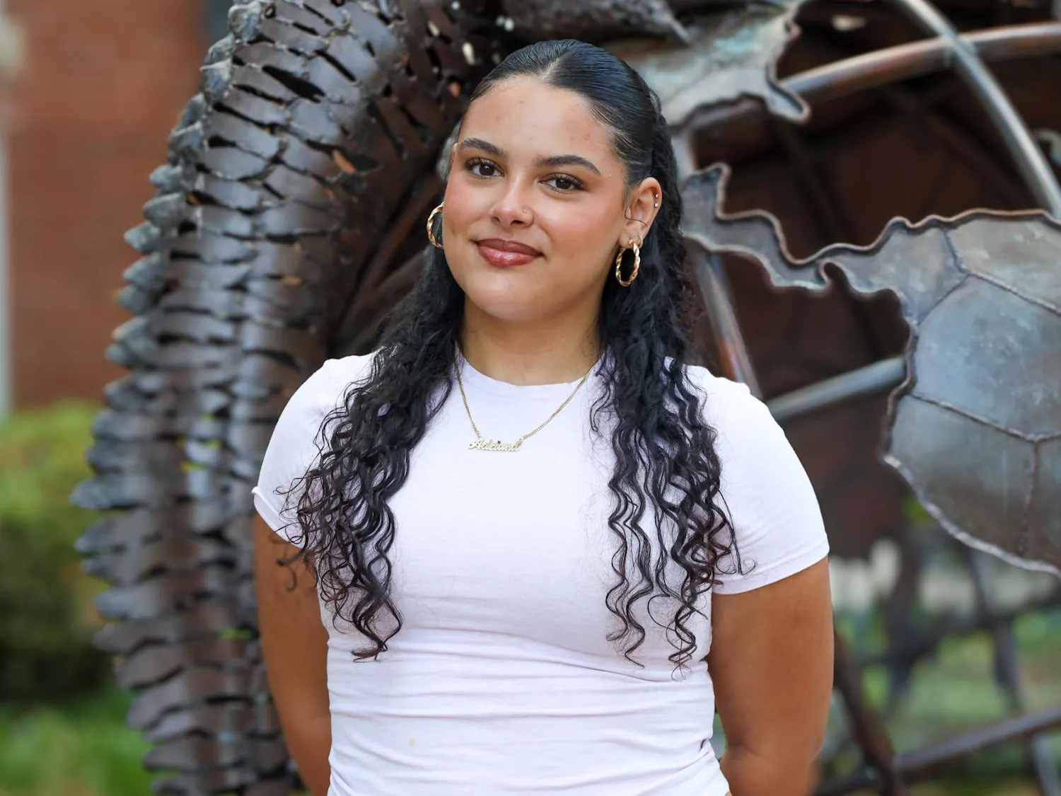 UF Student Adriana Lima poses outside the Global Gator, Thursday, April 2, 2026, in Gainesville, Fla.