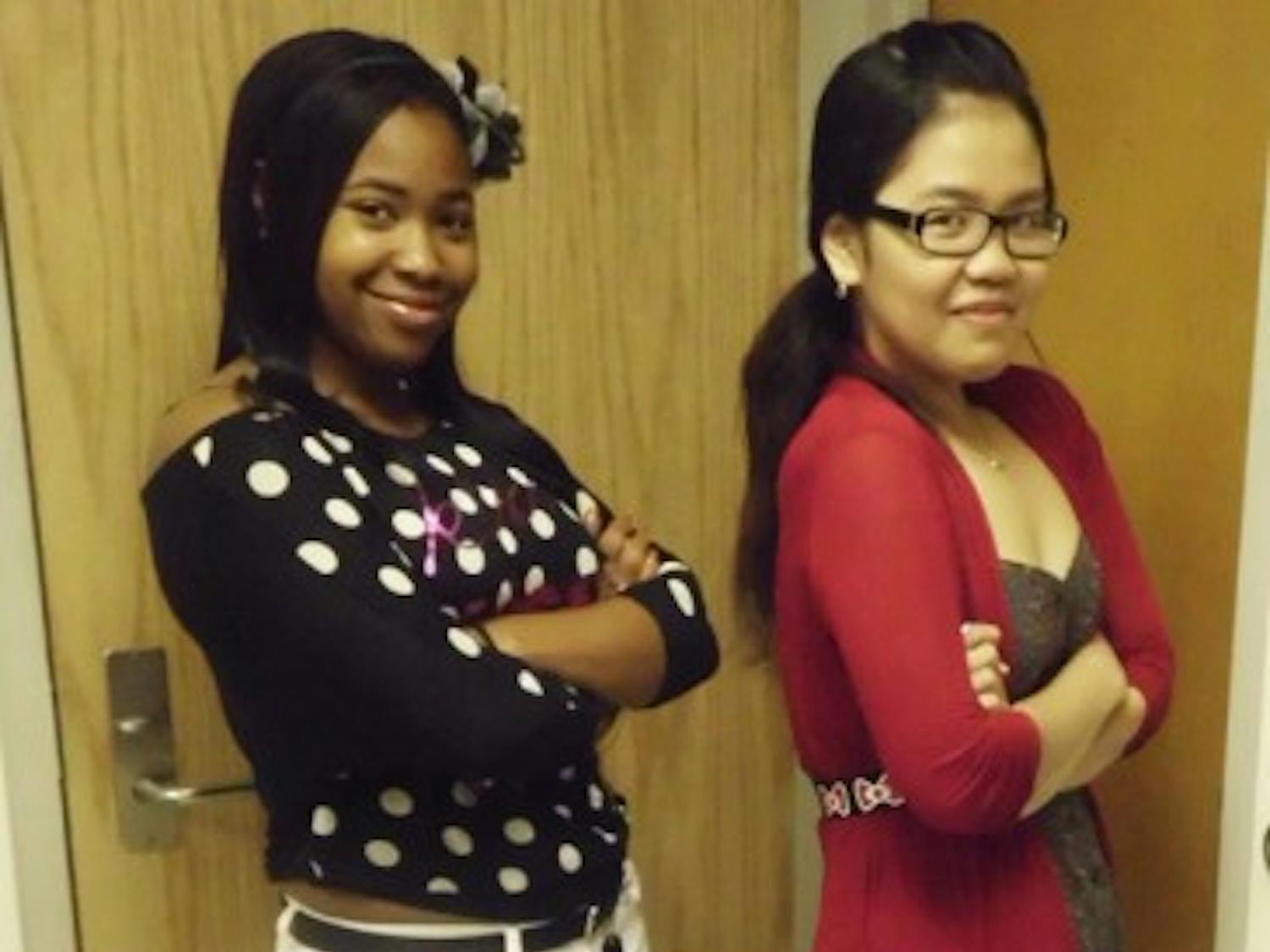 UF freshman Aira Mallari, right, poses with her roommate, Destiny Weeks, Friday morning. Mallari died after crashing her car Friday.