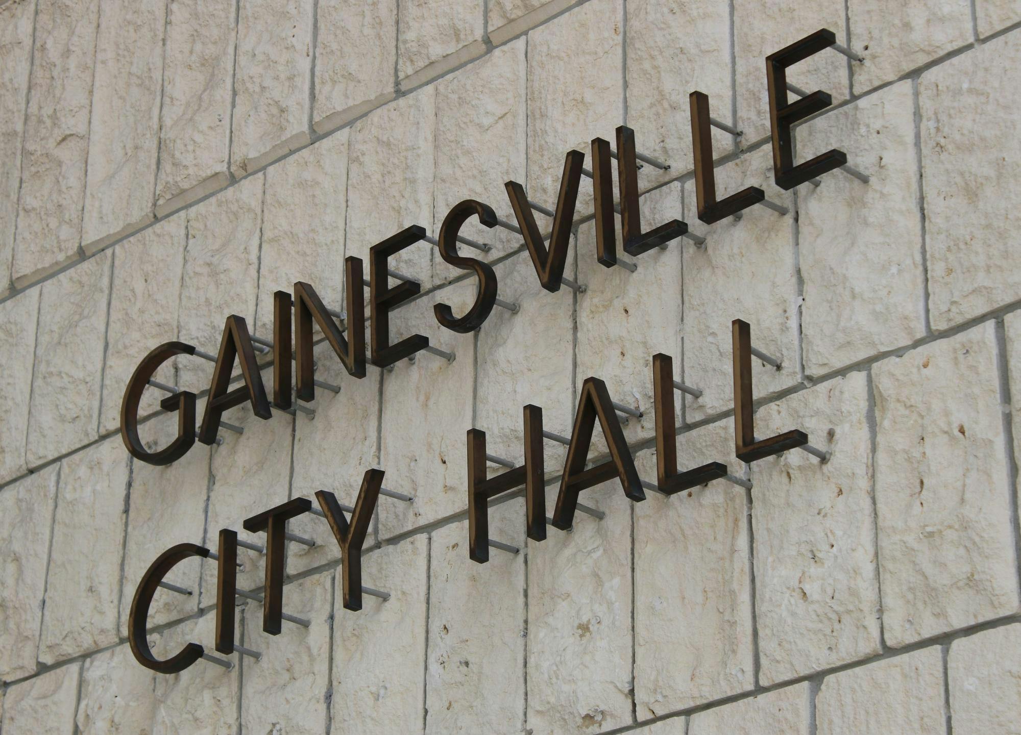 Outside of the Gainesville City Hall, Thursday, Oct. 15, 2026, in Gainesville, Fla.