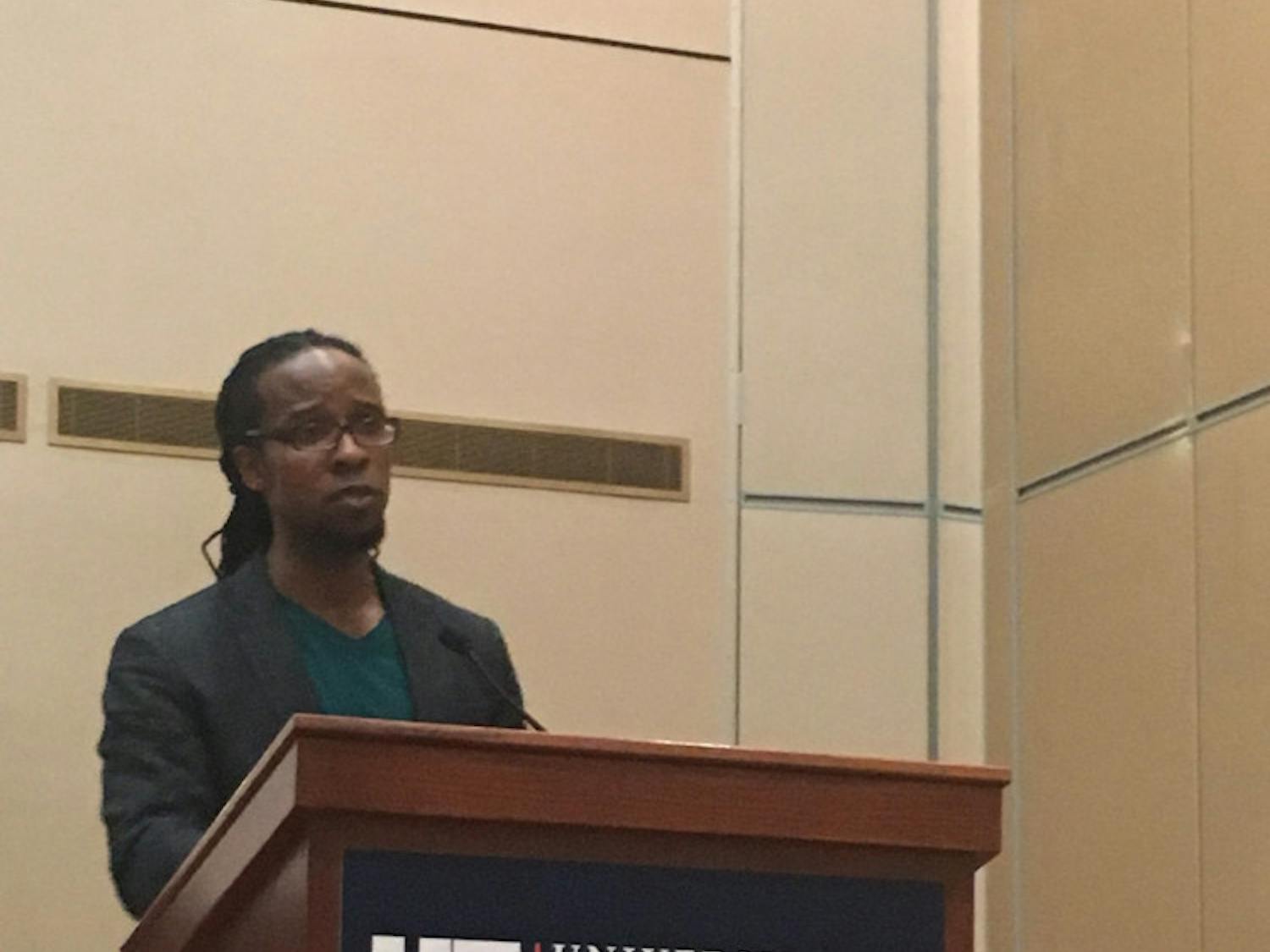 Ibram Kendi, a UF African-American history professor, spoke on Tuesday about racial tensions in the U.S. The event was part of the MLK Day celebration.