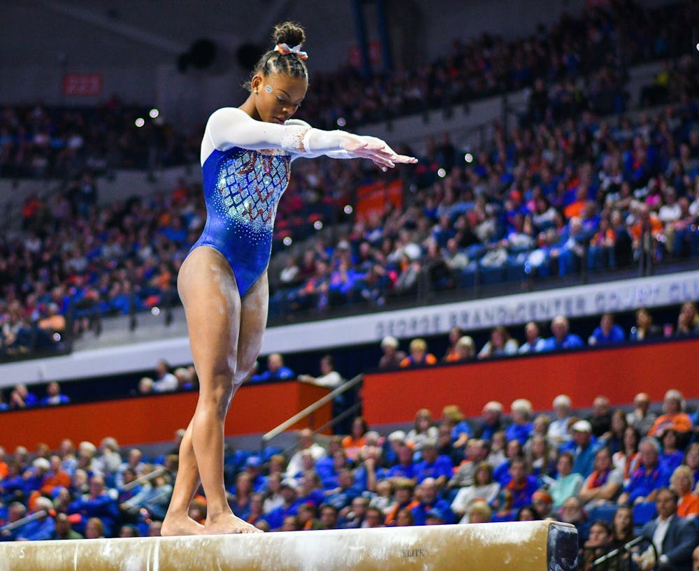 <p dir="ltr"><span>UF gymnast Trinity Thomas earned her second-straight SEC Freshman of the Week honors following her performance at LSU. She recorded an all-around score of 39.650, including &nbsp;a 9.950 on her floor routine.</span></p>