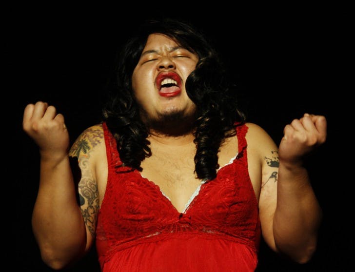 Kyle Casey Chu, 24, performs at the 10th annual Mr. and Ms. AASU Pageant on Monday night. Chu is famous for being crowned Hyphen Magazine’s Mr. Hyphen 2010.