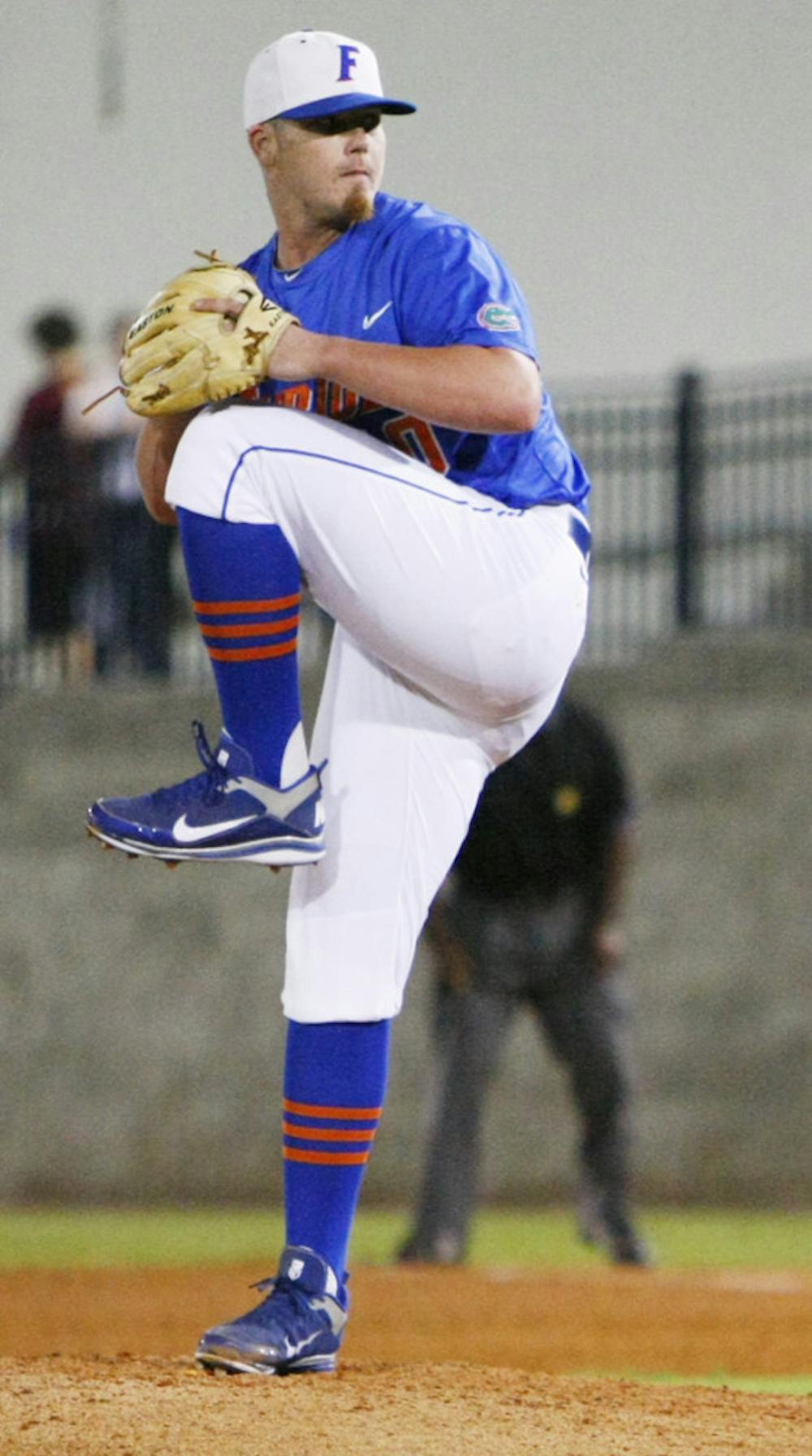 <p>Closer Austin Maddox pitches against LSU on April 5. Vanderbilt stole six bases with Maddox on the mound against Florida on May 26</p>