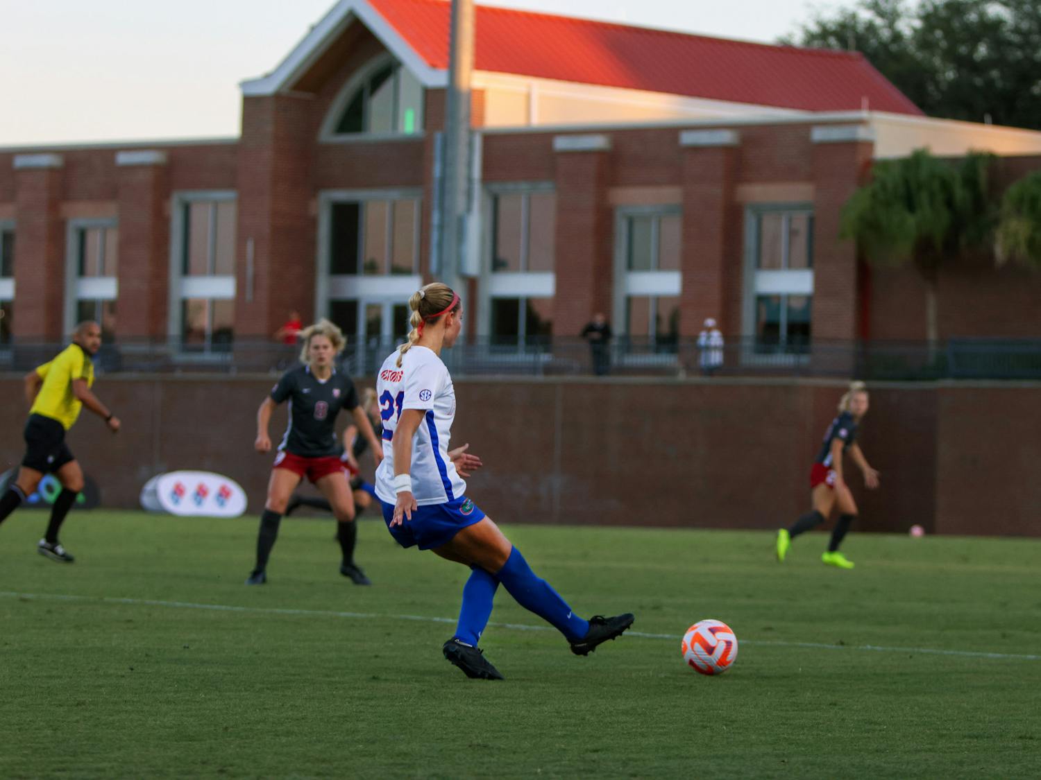 Sophomore defender Madison Young during Florida&#x27;s match with Arkansas Thursday, Oct. 6, 2022. 