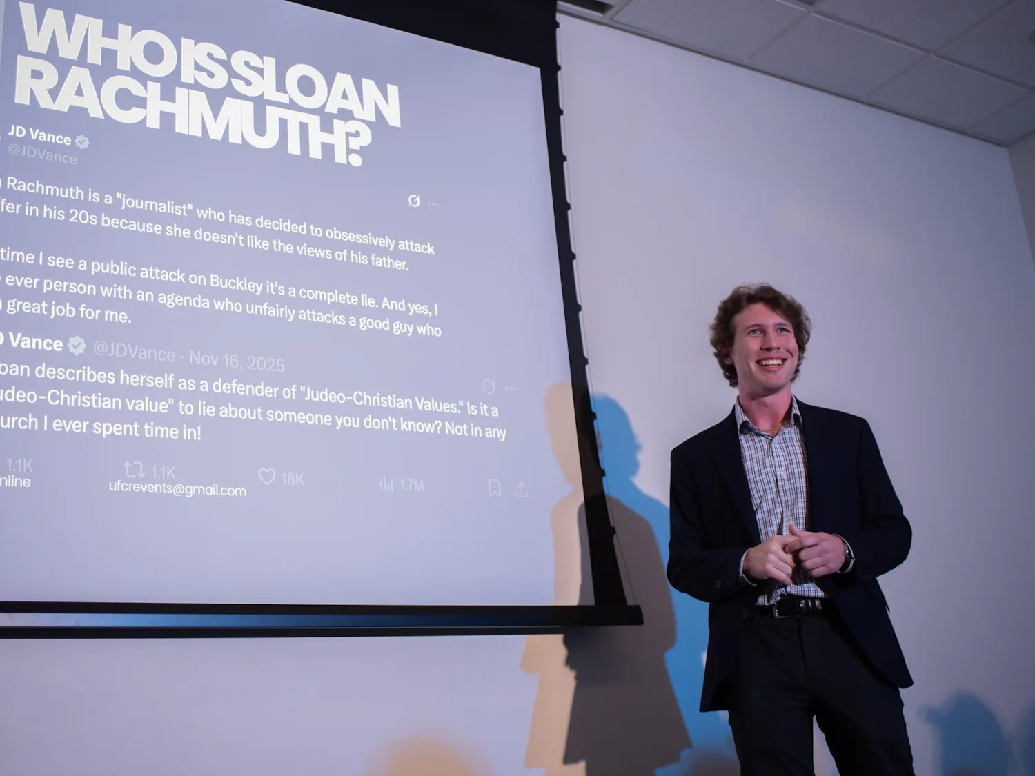 President of UF College Republicans Michael Andre speaks about recent events, Tuesday, March 24, 2026, Gainesville, Fla.