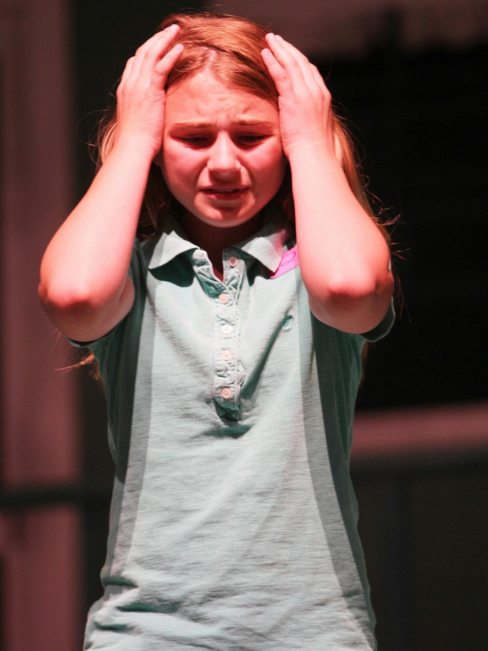<p>Lauren Wilkinson, 12, auditions for Gainesville Community Playhouse’s rendition of “White Christmas” on Monday night.</p>