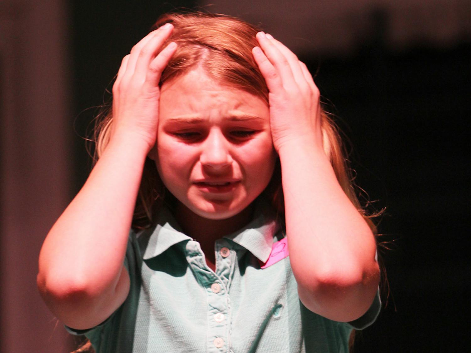 Lauren Wilkinson, 12, auditions for Gainesville Community Playhouse’s rendition of “White Christmas” on Monday night.