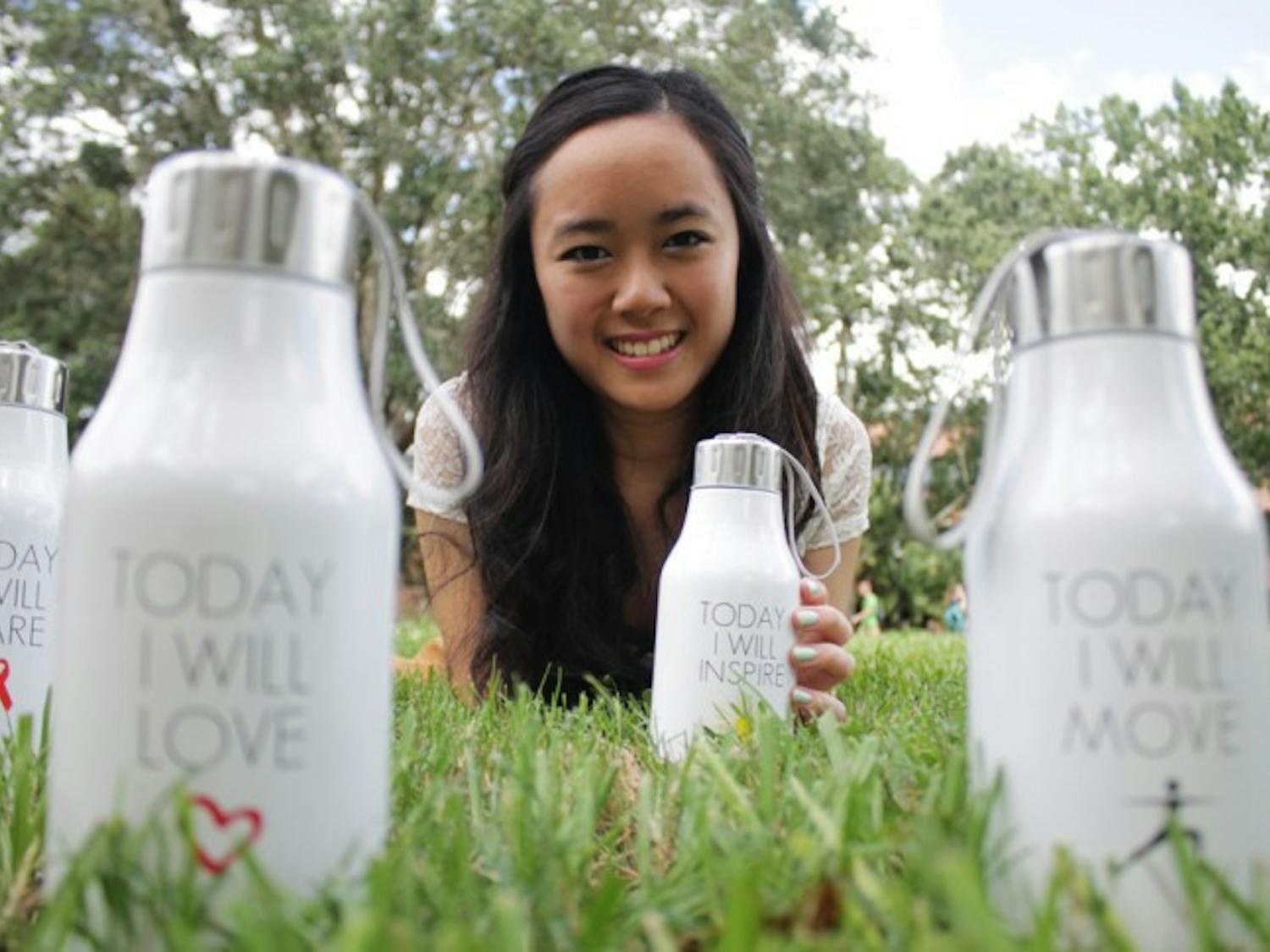 Nineteen-year-old English junior Sylvia Lai created her own line of reusable water bottles called “Today I Will.” Each bottle is printed with an inspirational message such as “Today I will be me.”