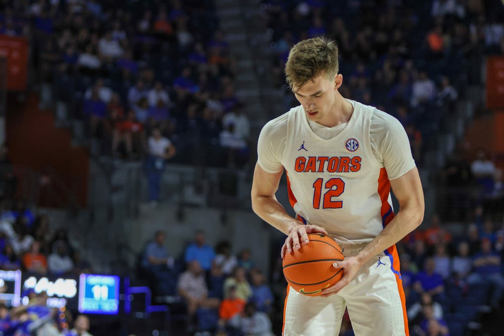 Florida forward Colin Castleton — pictured during the Gators' game against Stony Brook Monday, Nov. 7, 2022 — scored a career-high 33 points versus Kennesaw State Friday night. 