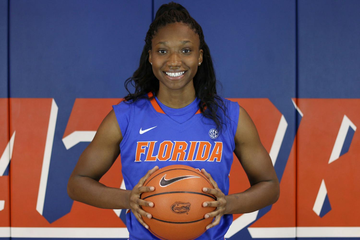 Redshirt junior guard Kayla Lewis poses during Florida women’s basketball’s media day.