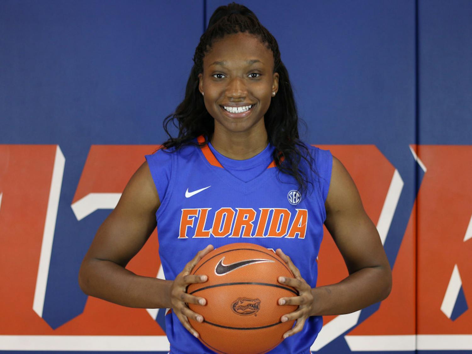 Redshirt junior guard Kayla Lewis poses during Florida women’s basketball’s media day.