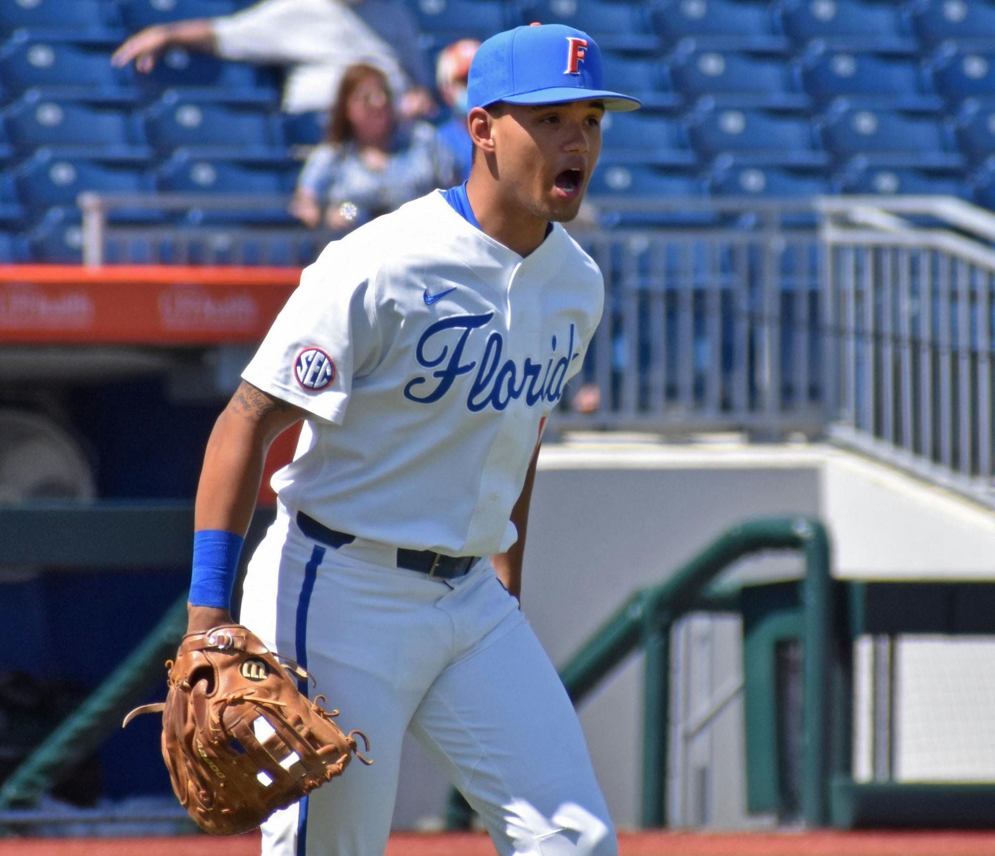 Florida moved to 19-9 on the year as it ended on the victorious side of a 7-6 offensive fireworks show with the Hatters. Photo from UF-Jacksonville game March 14. 
