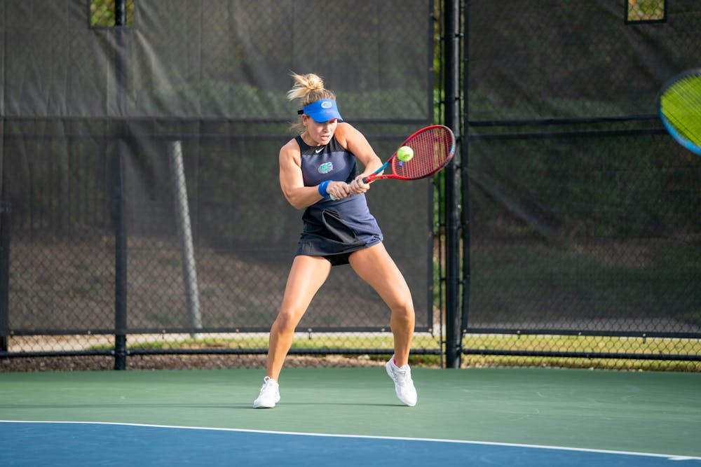<p>Florida freshman Rachel Gailis﻿ at the ITA All-American Championships. Photo courtesy of the Intercollegiate Tennis Association.</p>